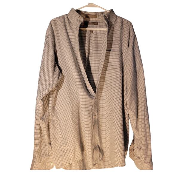 Clay Brooke Mens White/Blue Button Down Collared Dress Shirt Size 17 - 36/37 - Picture 1 of 8